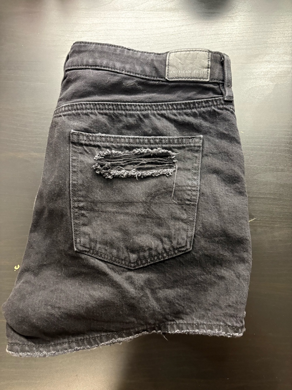 American Eagle Outfitters Black Distressed Women's Mom Short
